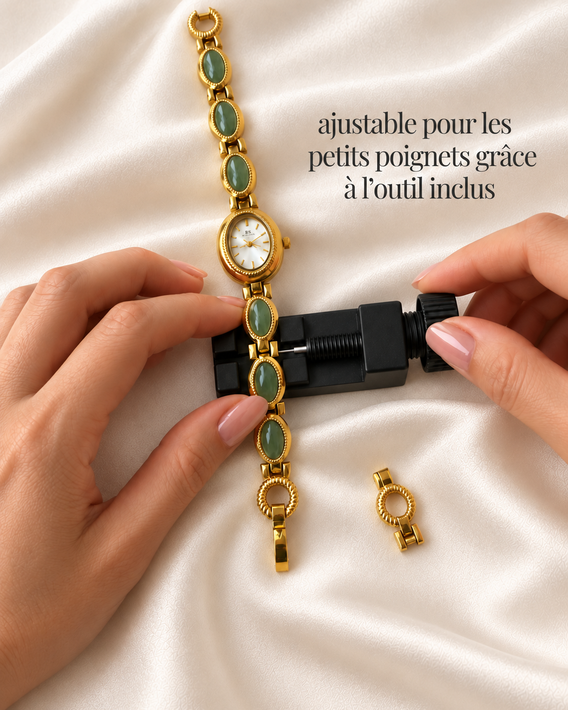 La montre-bijou aux pierres de jade