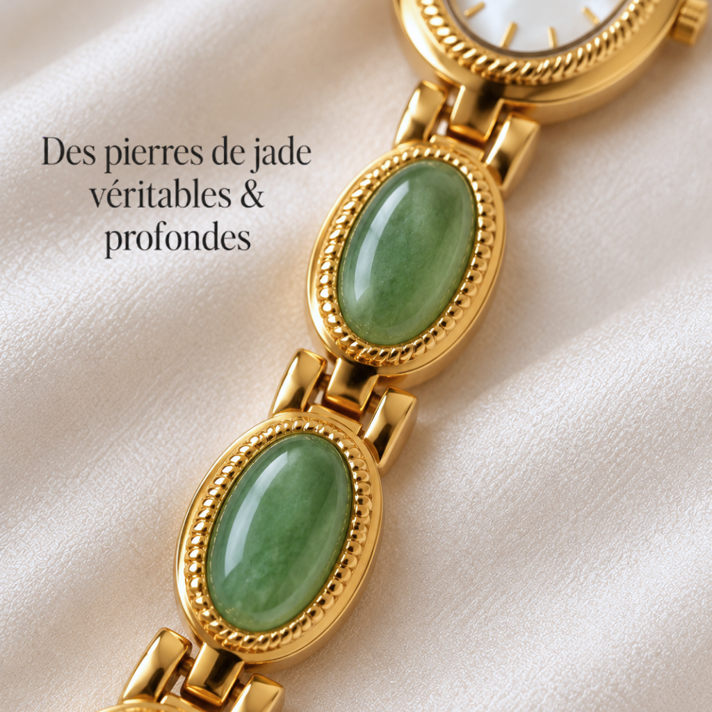 La montre-bijou aux pierres de jade