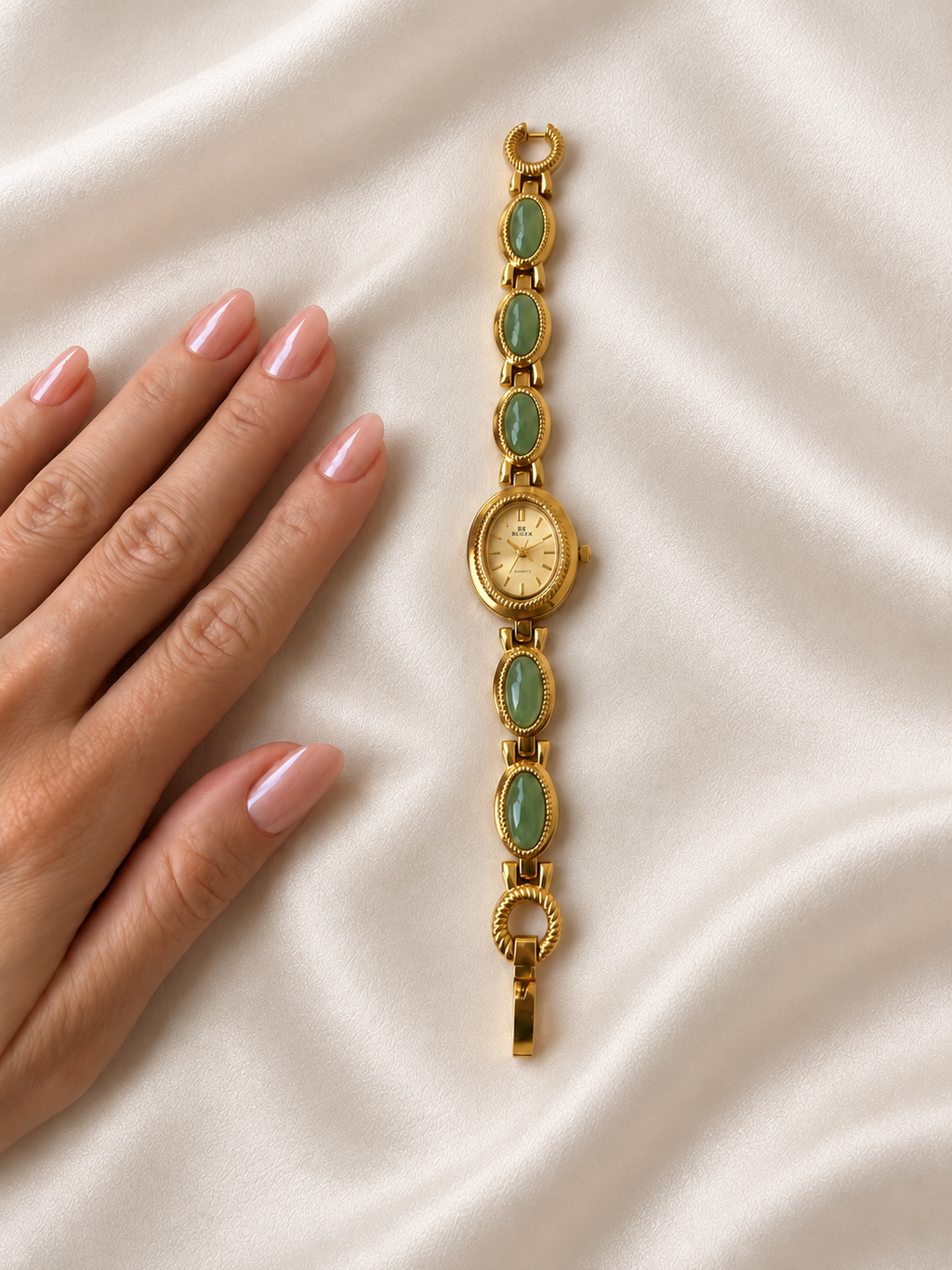La montre-bijou aux pierres de jade